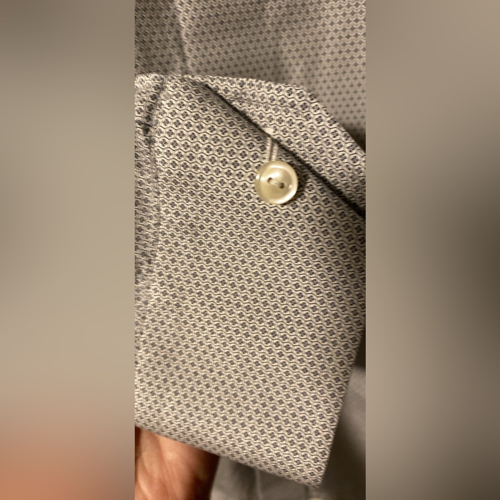 Eton White and Blue Patterned Dress Shirt - Picture 3 of 4
